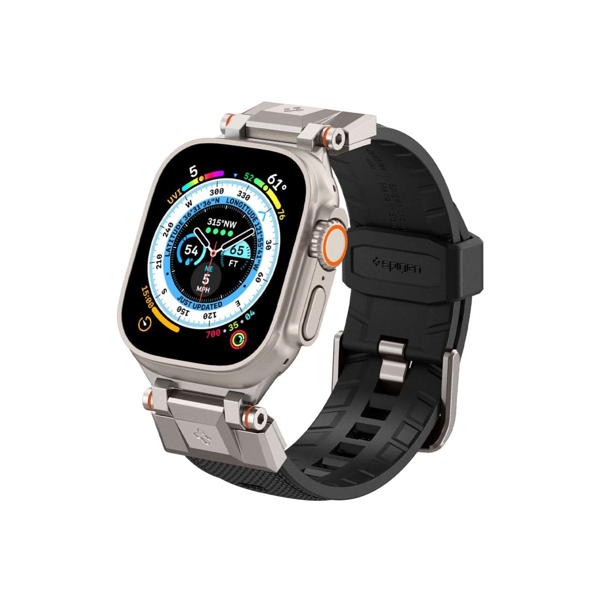 Řemínek pro Apple Watch 42/44/45/49 mm Spigen Dura Pro Armor Band - černý - náhled 3