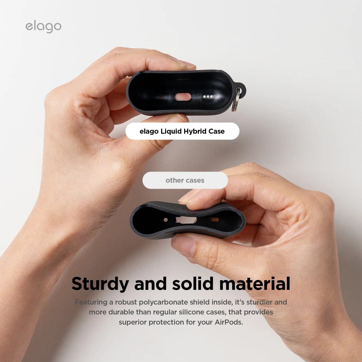 Závěsné pouzdro pro AirPods 4 Elago Hybrid Hang Case - šedé - náhled 5