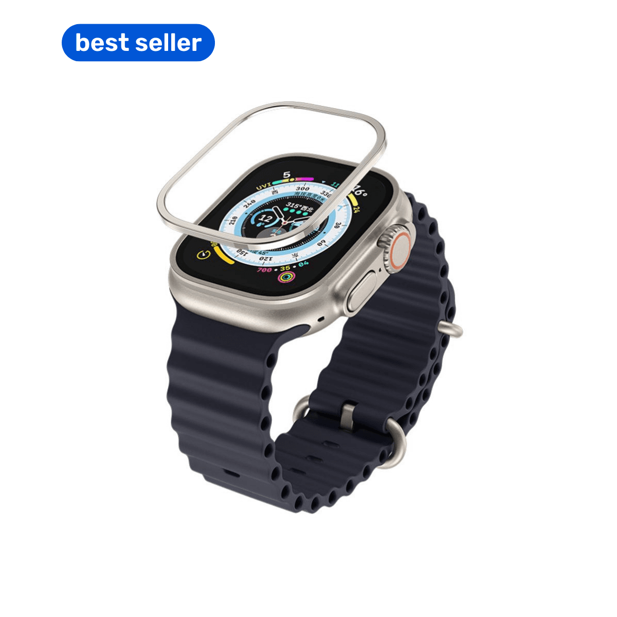 Safírové sklo s titanovým rámem pro Apple Watch Ultra Blueo - náhled 5