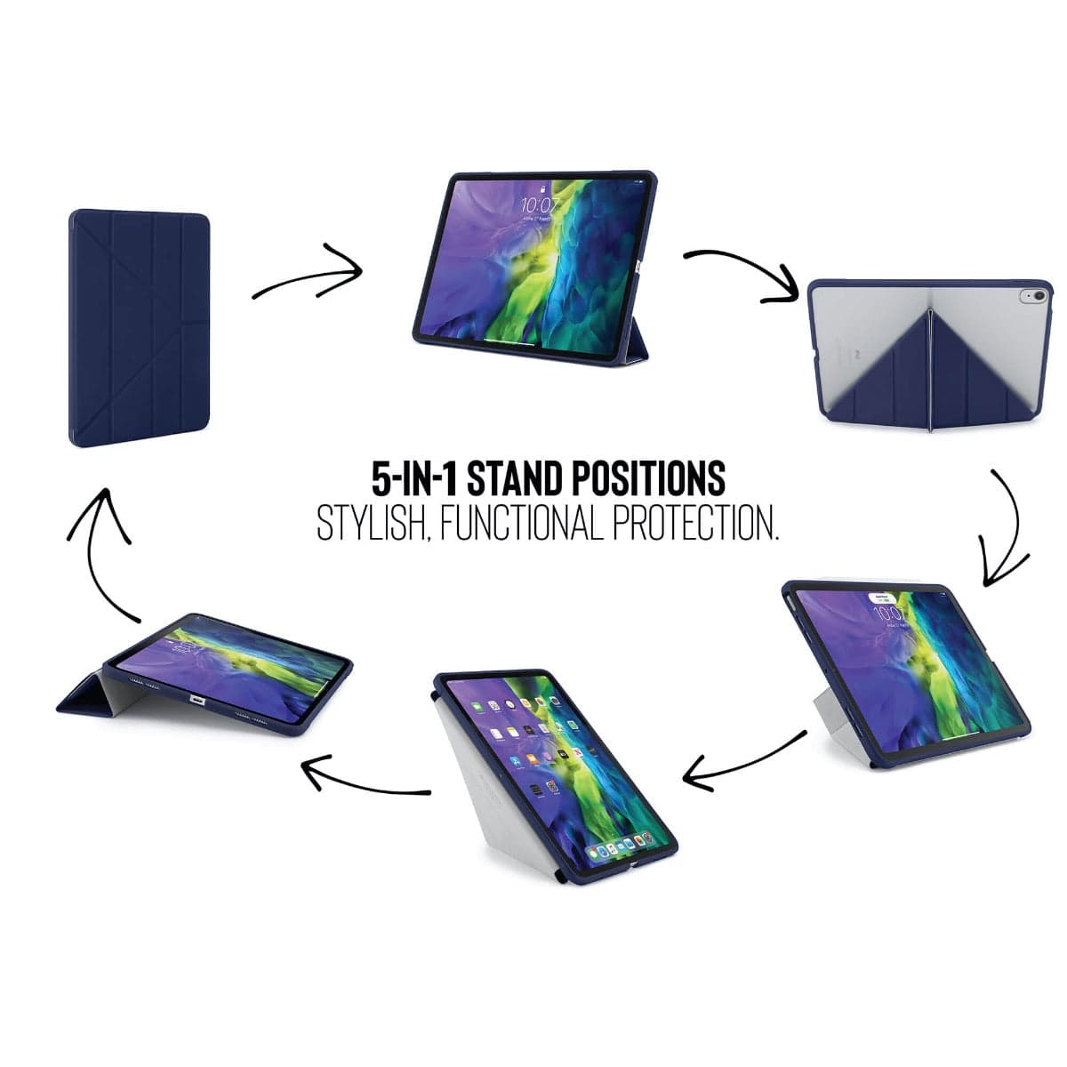 Pouzdro Pipetto Origami pro iPad Air 4 10.9" (2020) - námořnicky modré - náhled 5