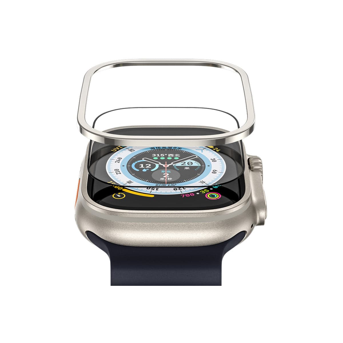 Safírové sklo s titanovým rámem pro Apple Watch Ultra Blueo - náhled 2