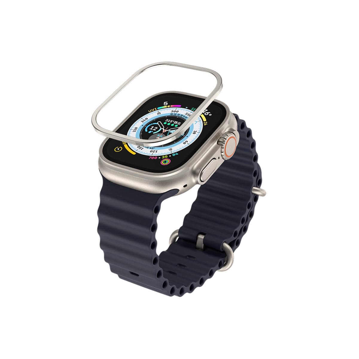 Safírové sklo s titanovým rámem pro Apple Watch Ultra Blueo - náhled 1