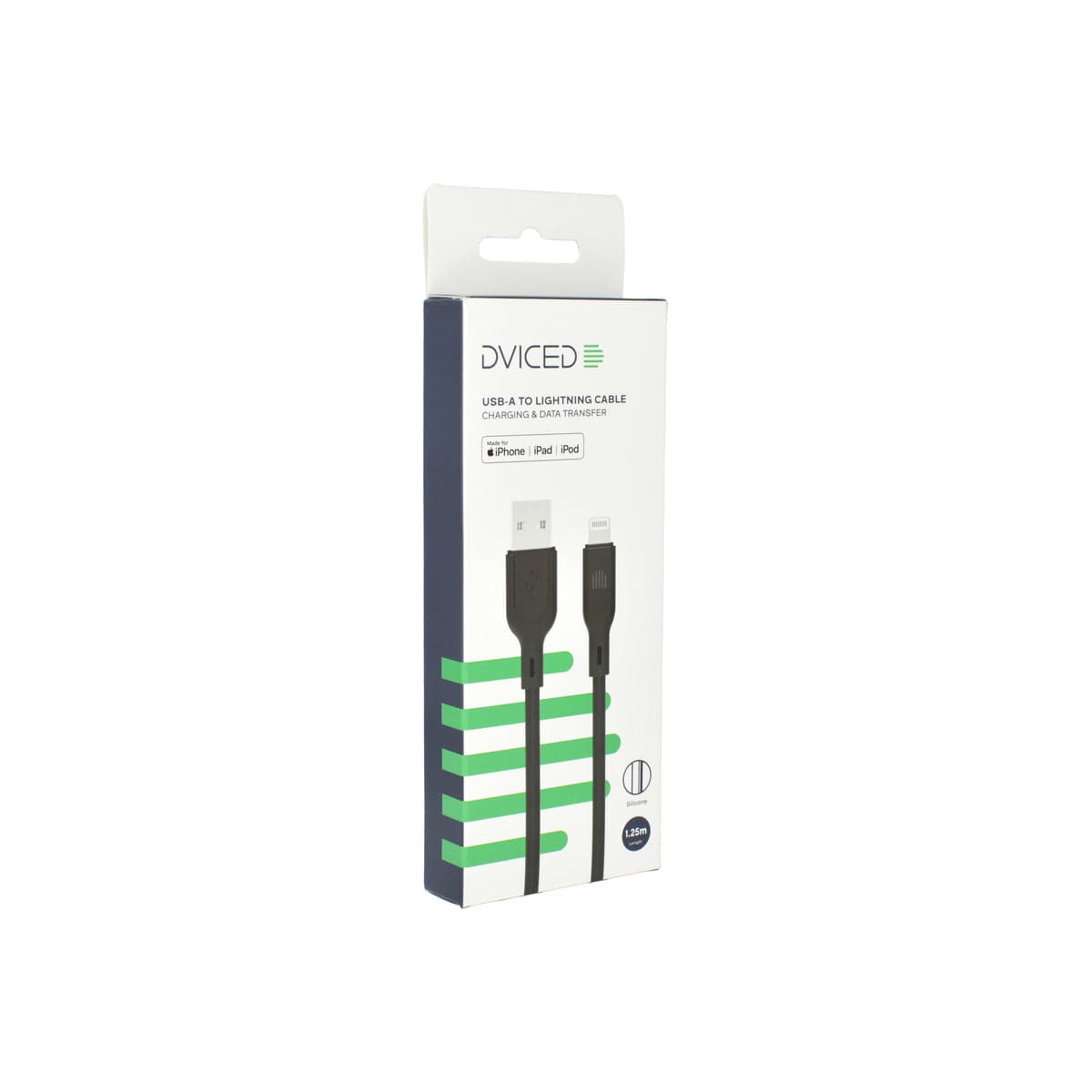 Kabel USB-A / Lightning Dviced 1,25 m – černý - náhled 4