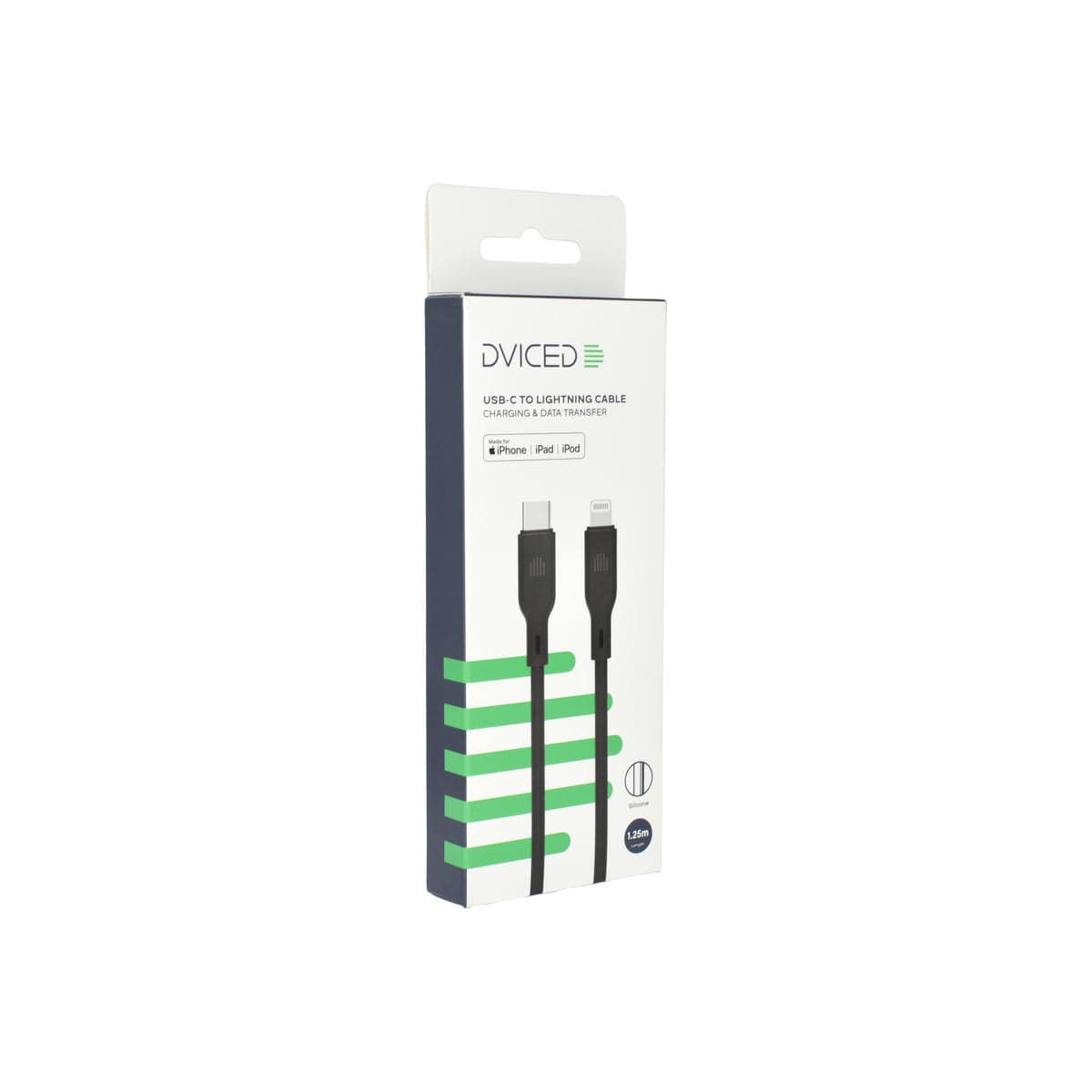 Kabel USB-C / Lightning Dviced 1,25 m – černý - náhled 4