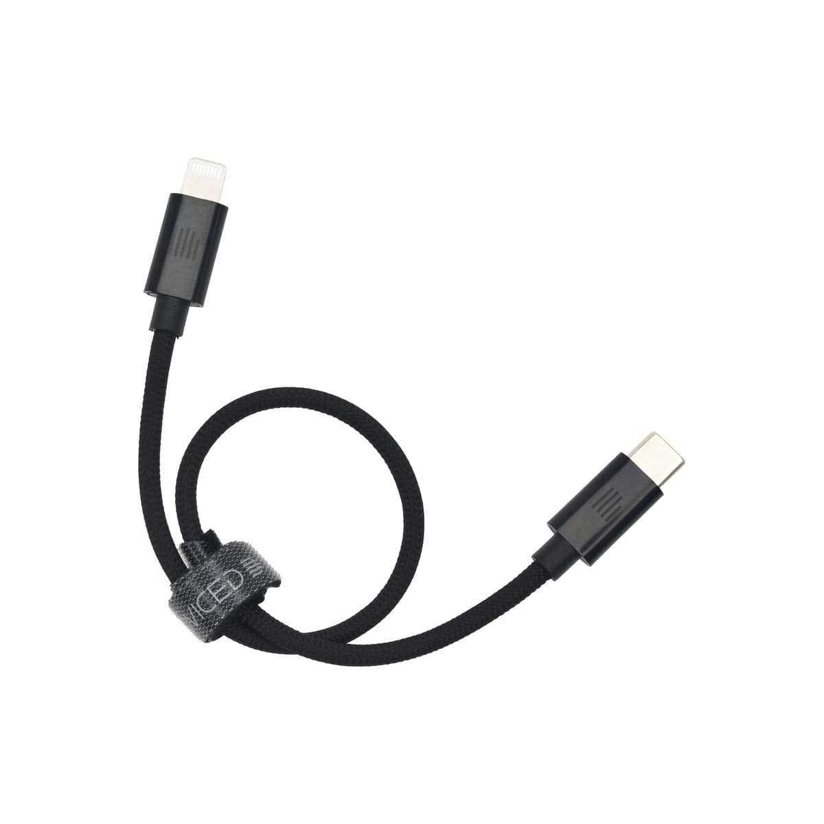 Pletený kabel USB-C / Lightning Dviced 0,25 m – černý - náhled 2