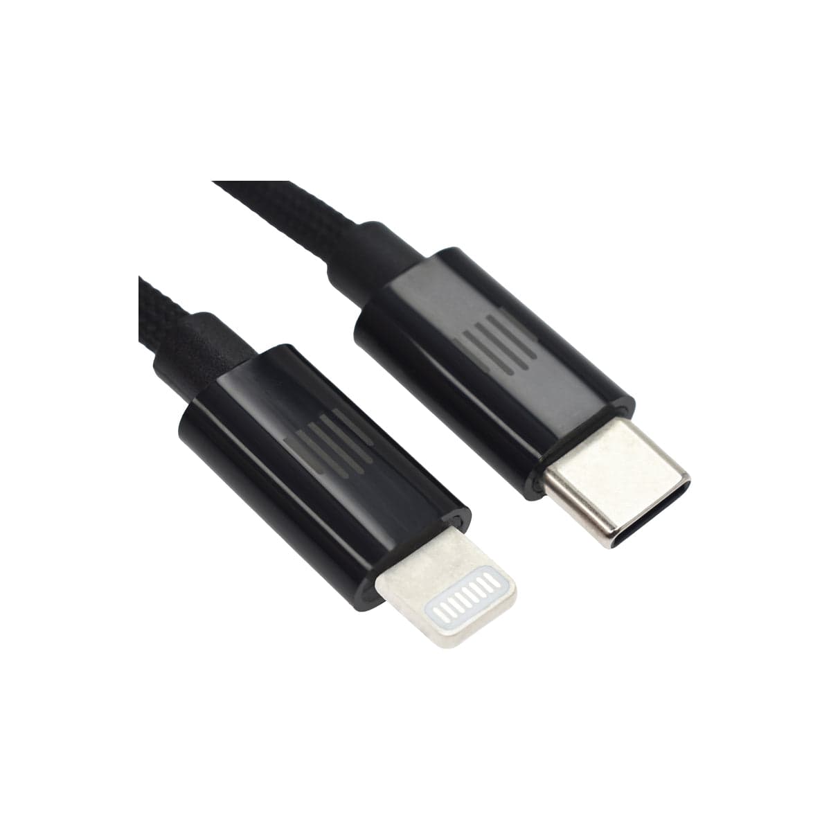 Pletený kabel USB-C / Lightning Dviced 0,25 m – černý - náhled 3