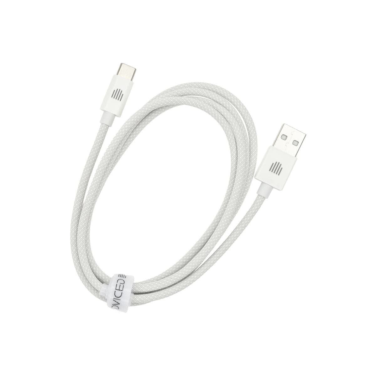 Pletený kabel USB-A / USB-C Dviced 1,25 m – bílý - náhled 2