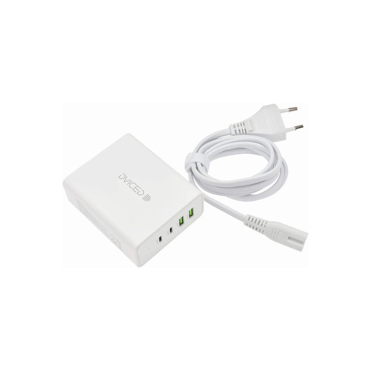 100W stolní nabíječka GaN Dviced 2× USB-A, 2× USB-C – bílá - náhled 3