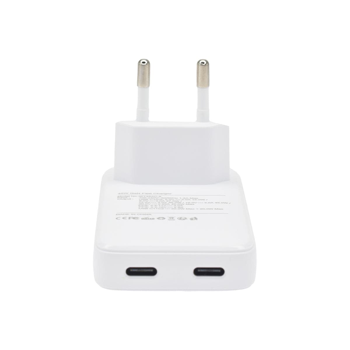 45W GaN tenká nabíječka Dviced 2× USB-C - bílá - náhled 3
