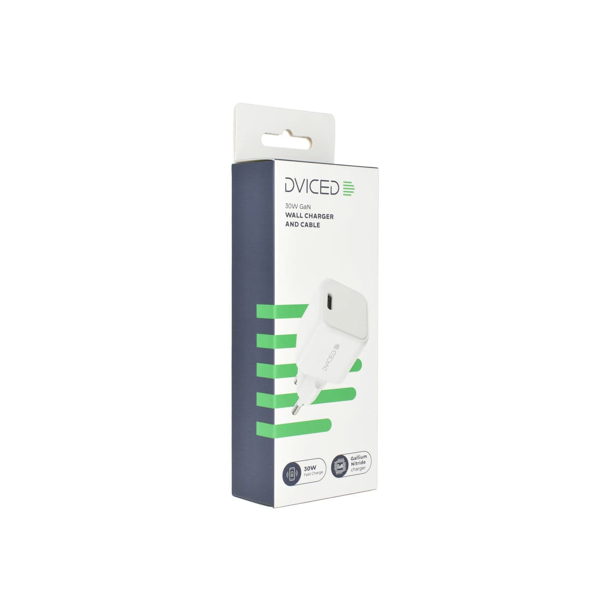 30W nabíječka GaN Dviced USB-C s kabelem – bílá - náhled 4