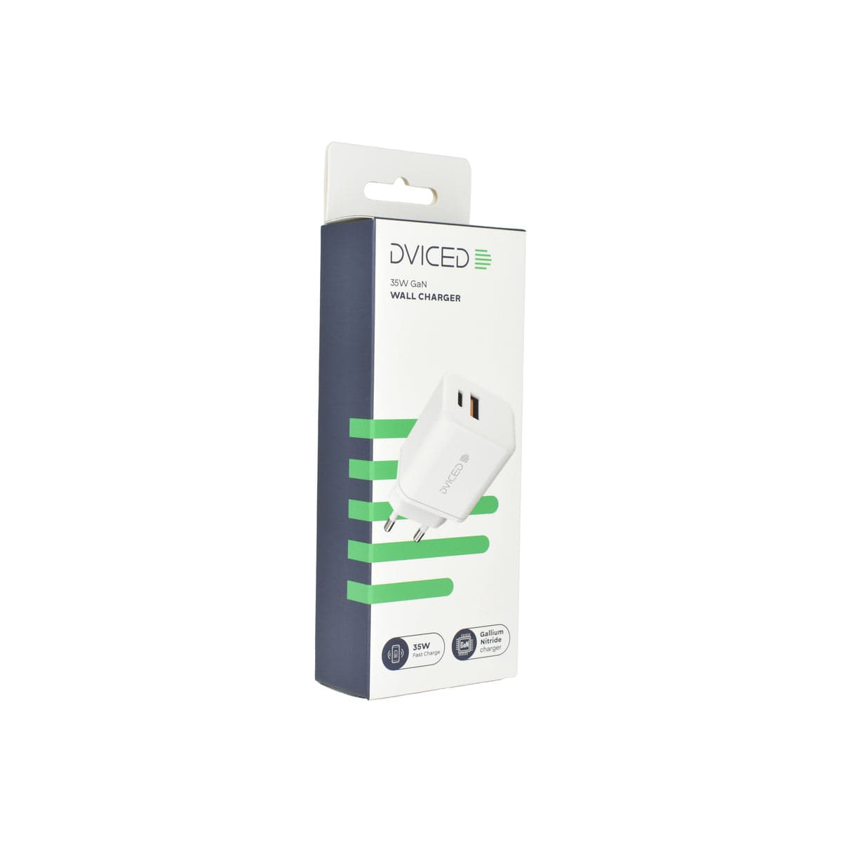 35W nabíječka GaN Dviced 1× USB-A, 1× USB-C – bílá - náhled 4
