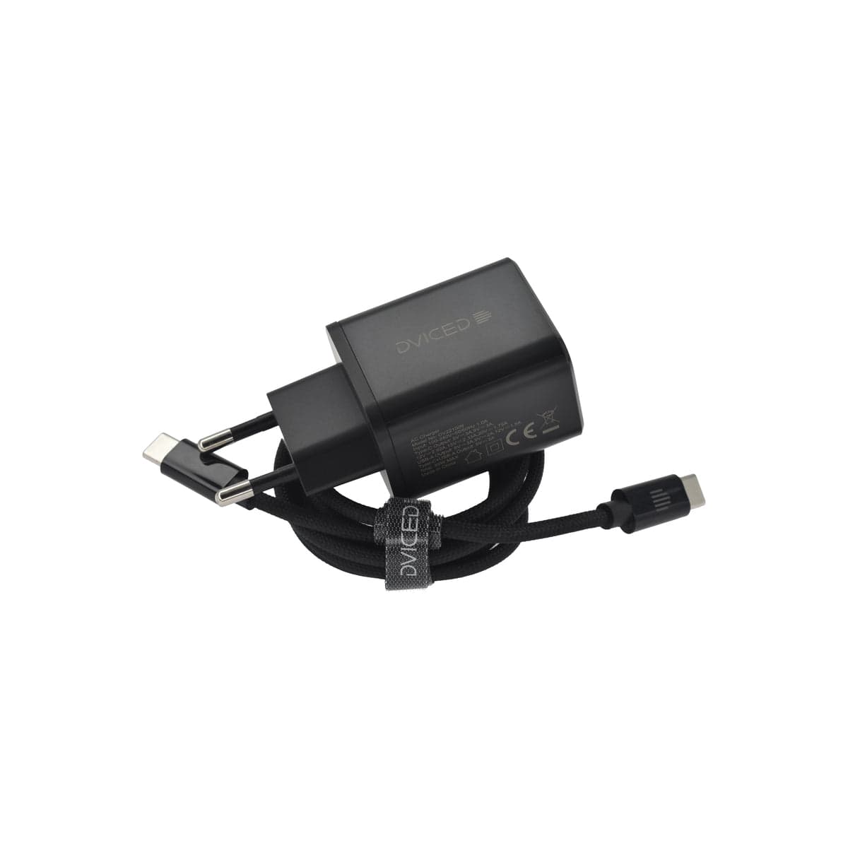 Nabíječka 35W GaN Dviced 1× USB-A, 1× USB-C s kabelem – černá - náhled 2
