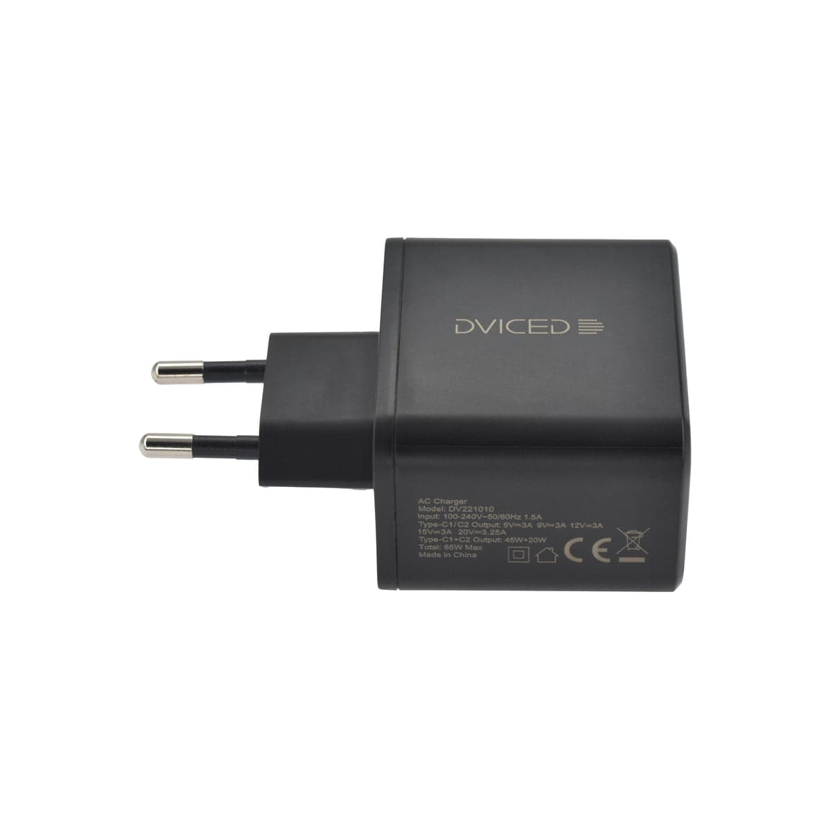 65W nabíječka GaN Dviced 2× USB-C – černá - náhled 2