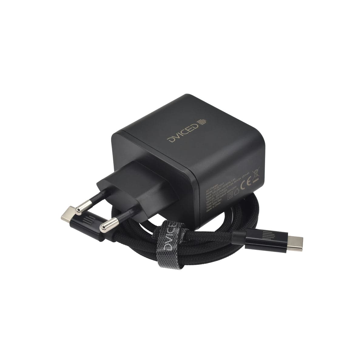 Nabíječka 65W GaN Dviced 2× USB-C s kabelem – černá - náhled 2