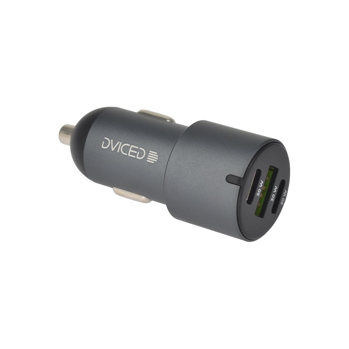 Autonabíječka 60W Dviced 1× USB-A, 2× USB-C – šedá - náhled 2
