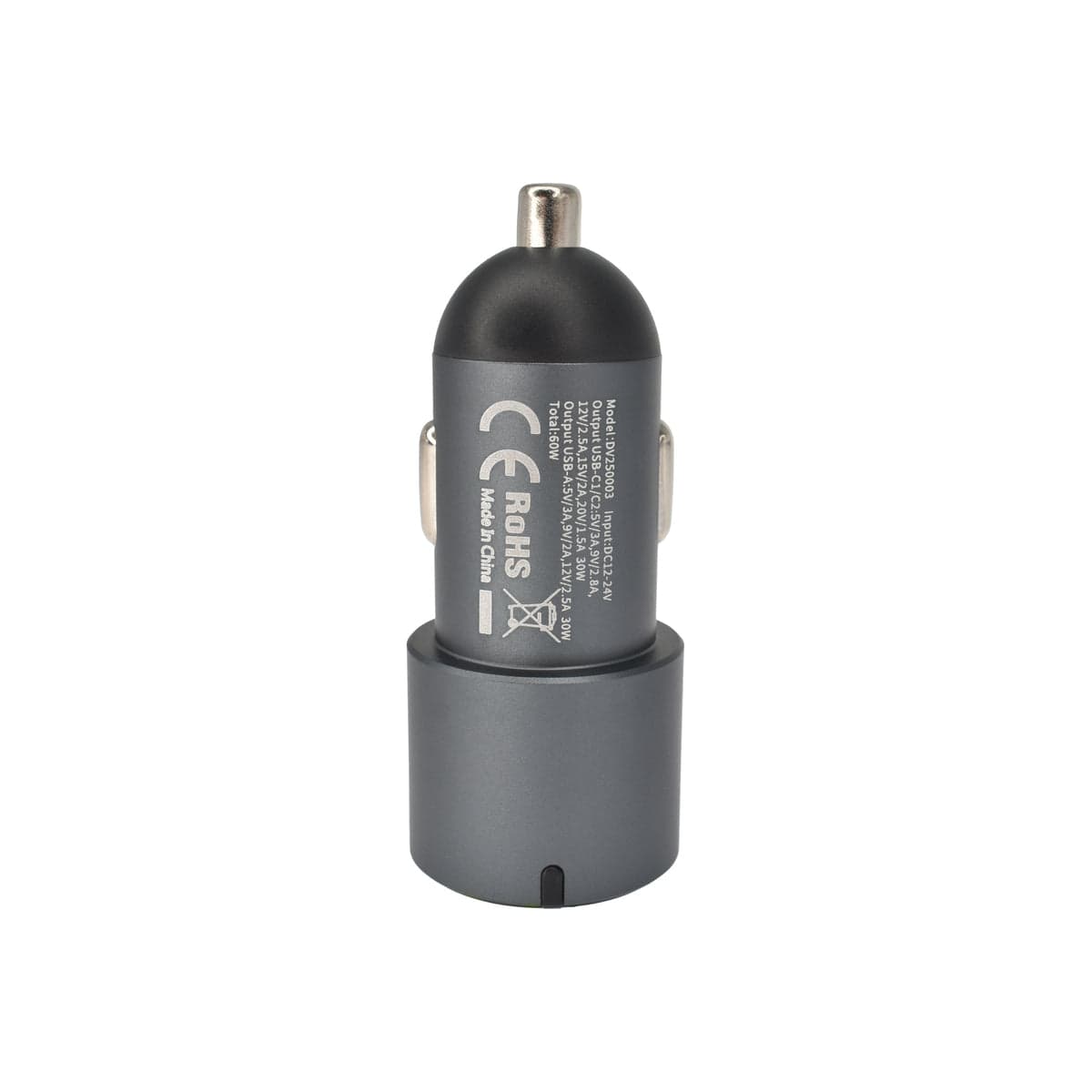 Autonabíječka 60W Dviced 1× USB-A, 2× USB-C – šedá - náhled 4