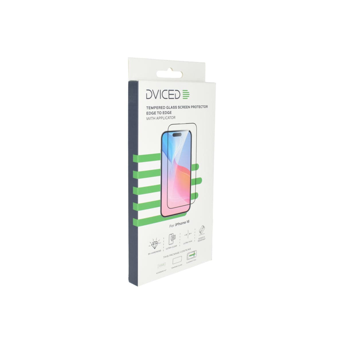 Ochranné sklo iPhone 16 Dviced Edge-to-Edge Tempered Glass s aplikátorem - náhled 2