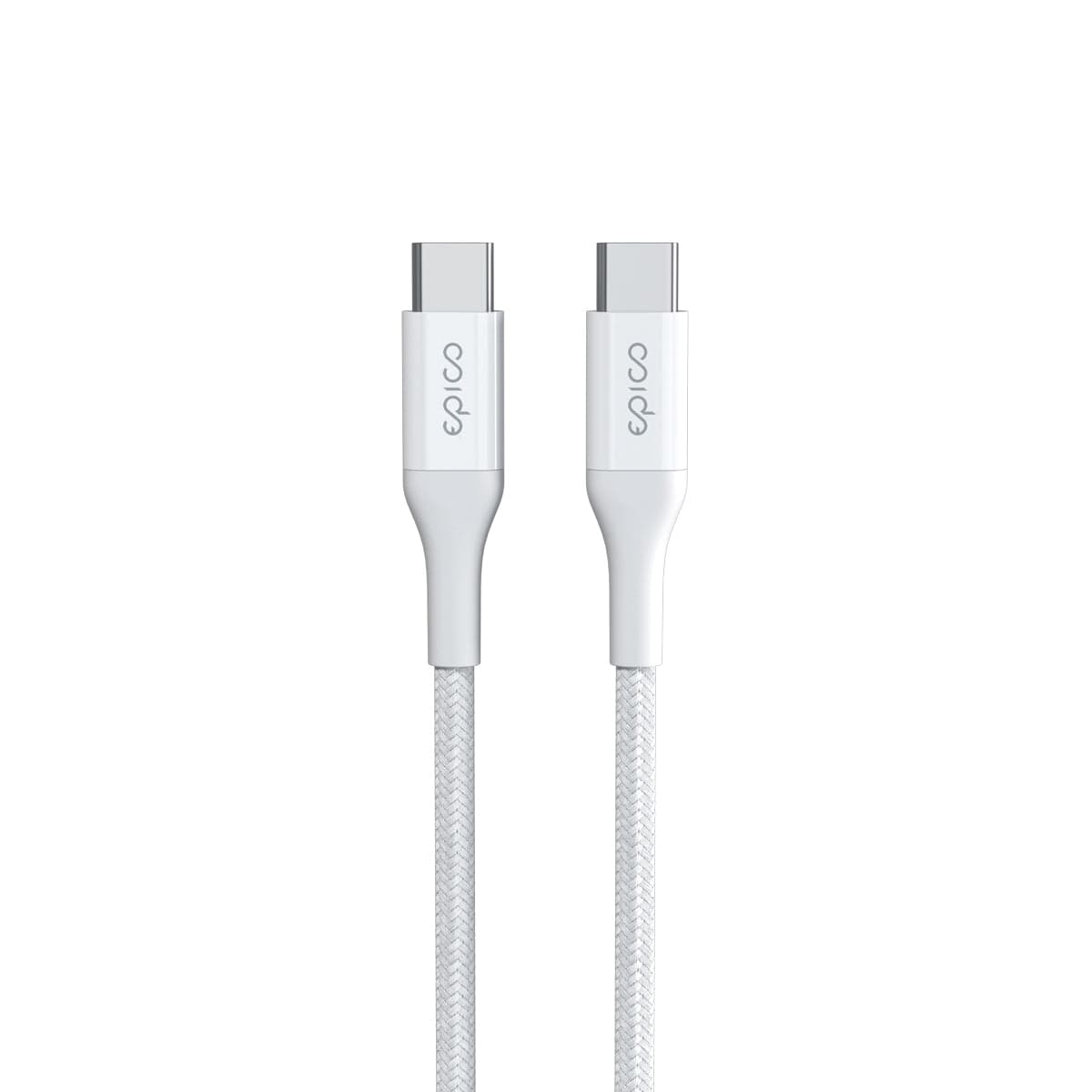 Opletený kabel Epico PD USB-C na USB-C 1,2 m - bílý
