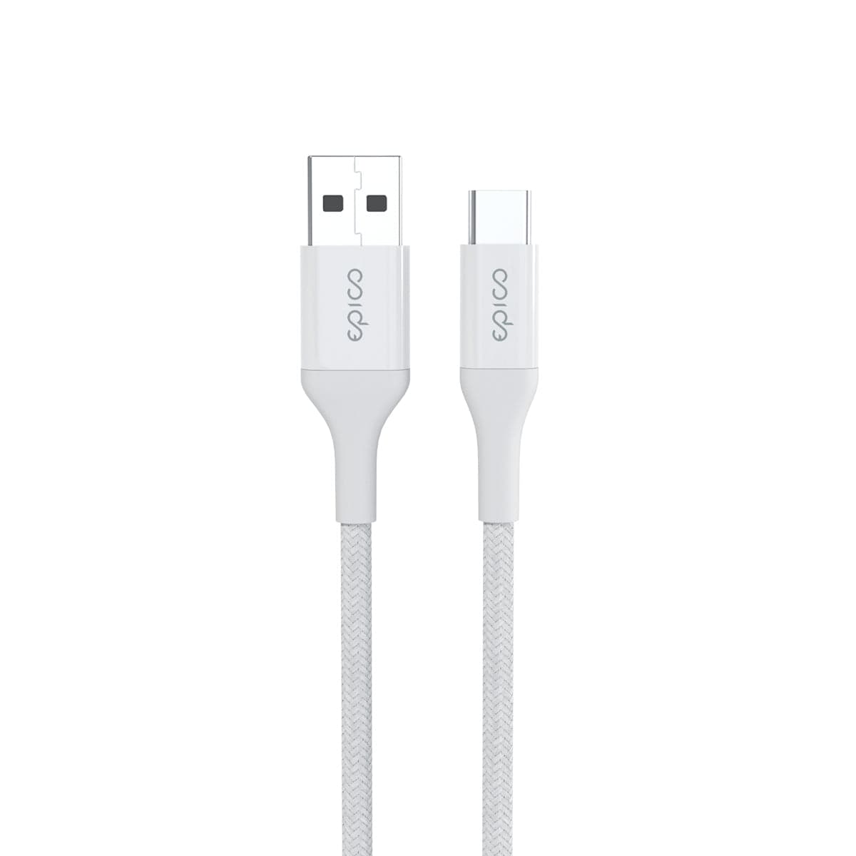 Opletený kabel Epico PD USB-A na USB-C 1,2 m - bílý