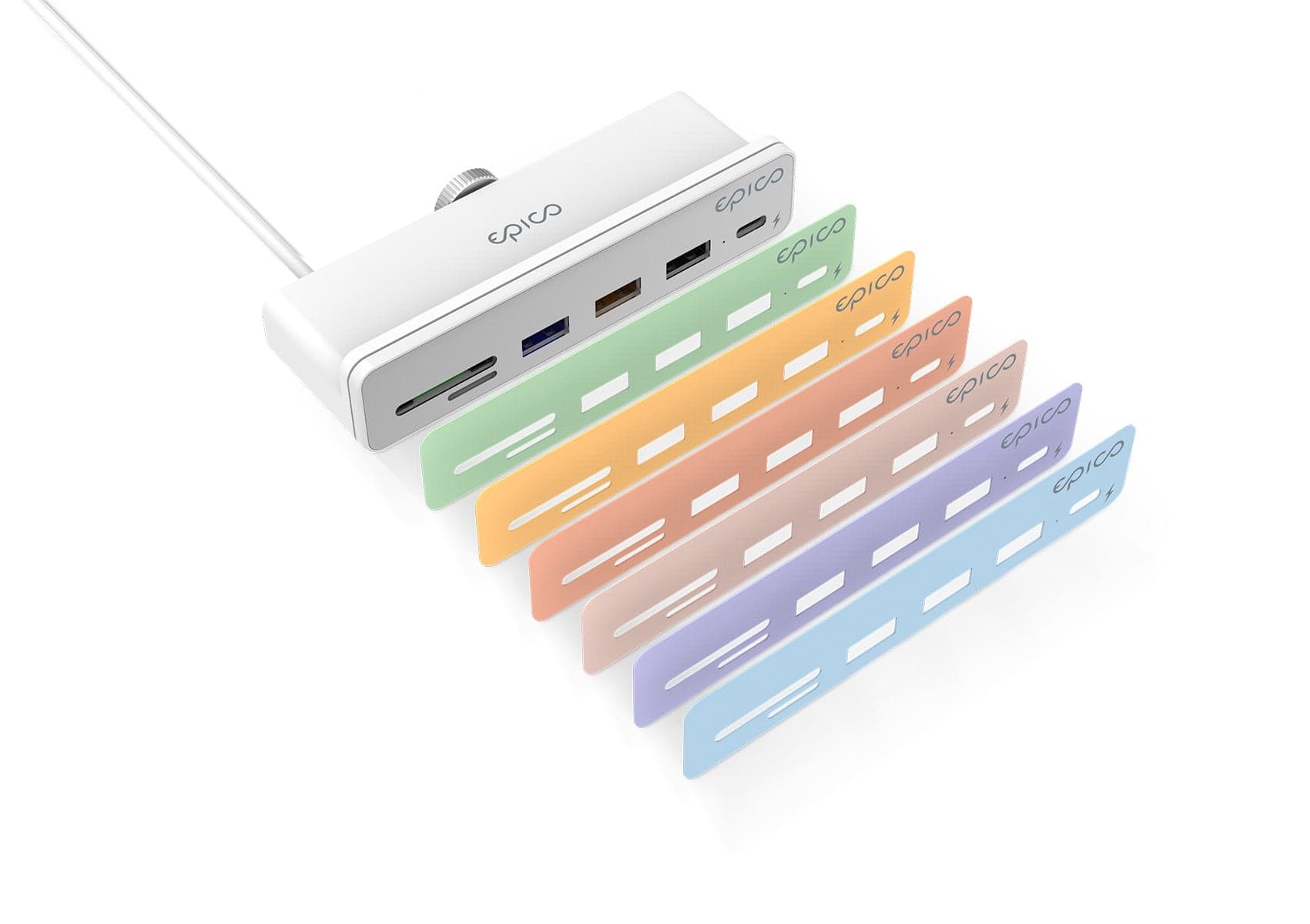 USB-C Hub 7v1 pro Apple iMac Epico - bílý - náhled 3