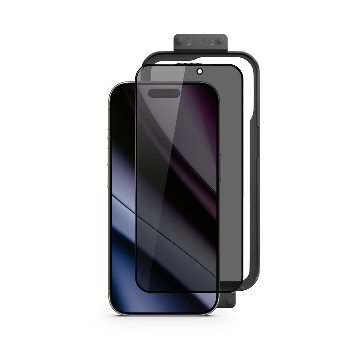 Ochranné sklo s instalačním rámečkem pro iPhone 16 Plus Epico Privacy Glass 3D