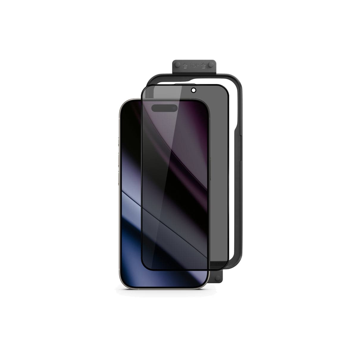 Ochranné sklo s instalačním rámečkem pro iPhone 16 Pro Epico Privacy Glass 3D