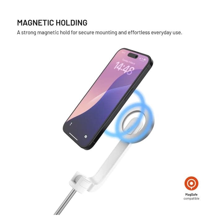 MagSafe selfie stick s tripodem FIXED MagSnap - bílý - náhled 3