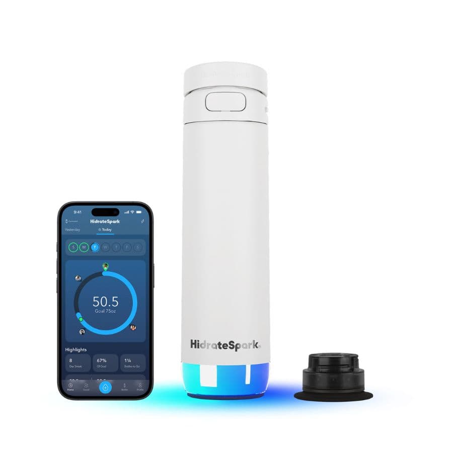 Chytrá lahev s brčkem HidrateSpark PRO 2 621 ml - bílá - náhled 2