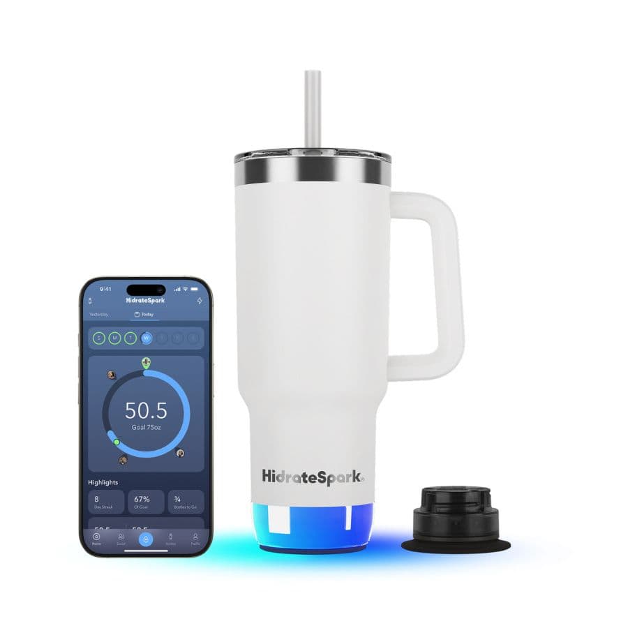 Chytrý termohrnek HidrateSpark PRO 2 Tumbler 887 ml - bílý - náhled 2