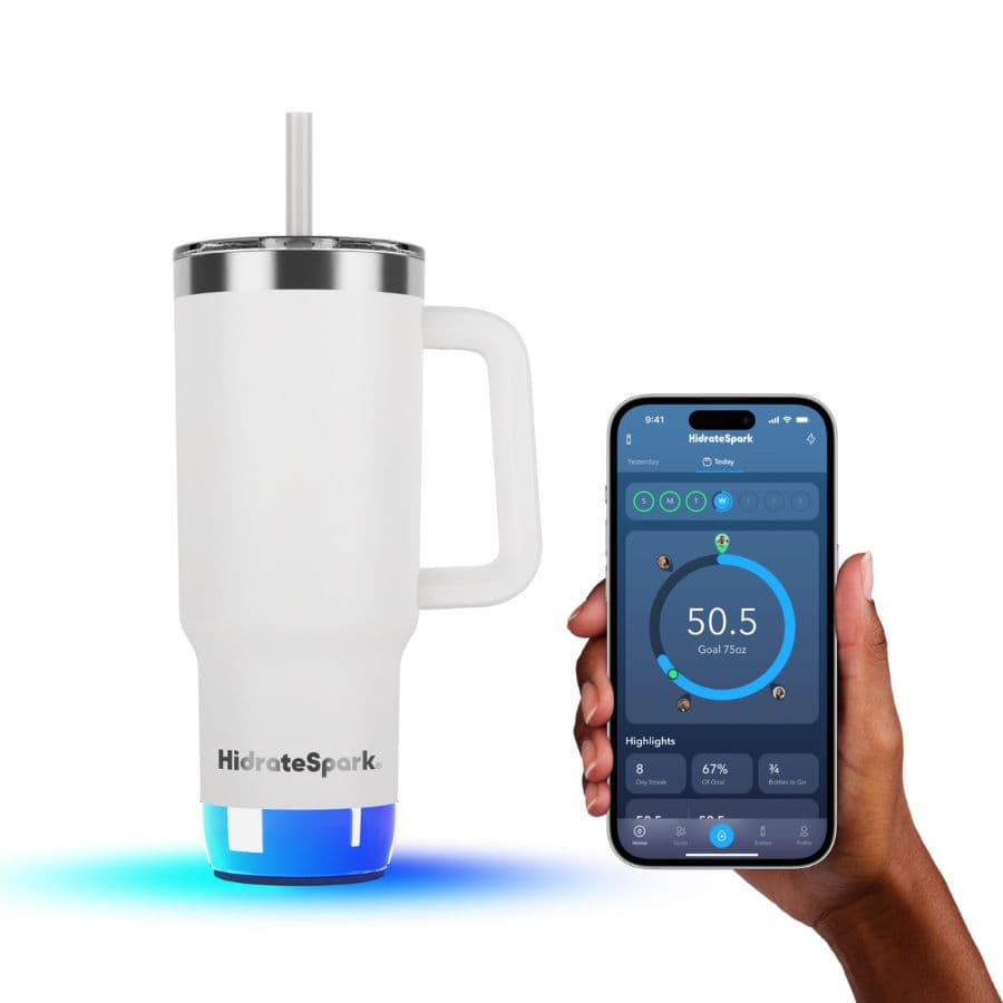 Chytrý termohrnek HidrateSpark PRO 2 Tumbler 887 ml - bílý - náhled 3