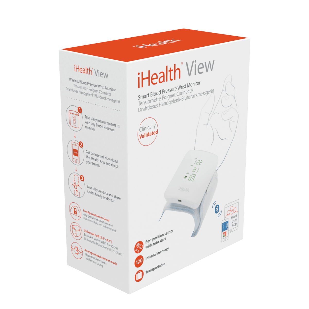 Chytrý zápěstní měřič krevního tlaku iHealth VIEW BP7s - náhled 5