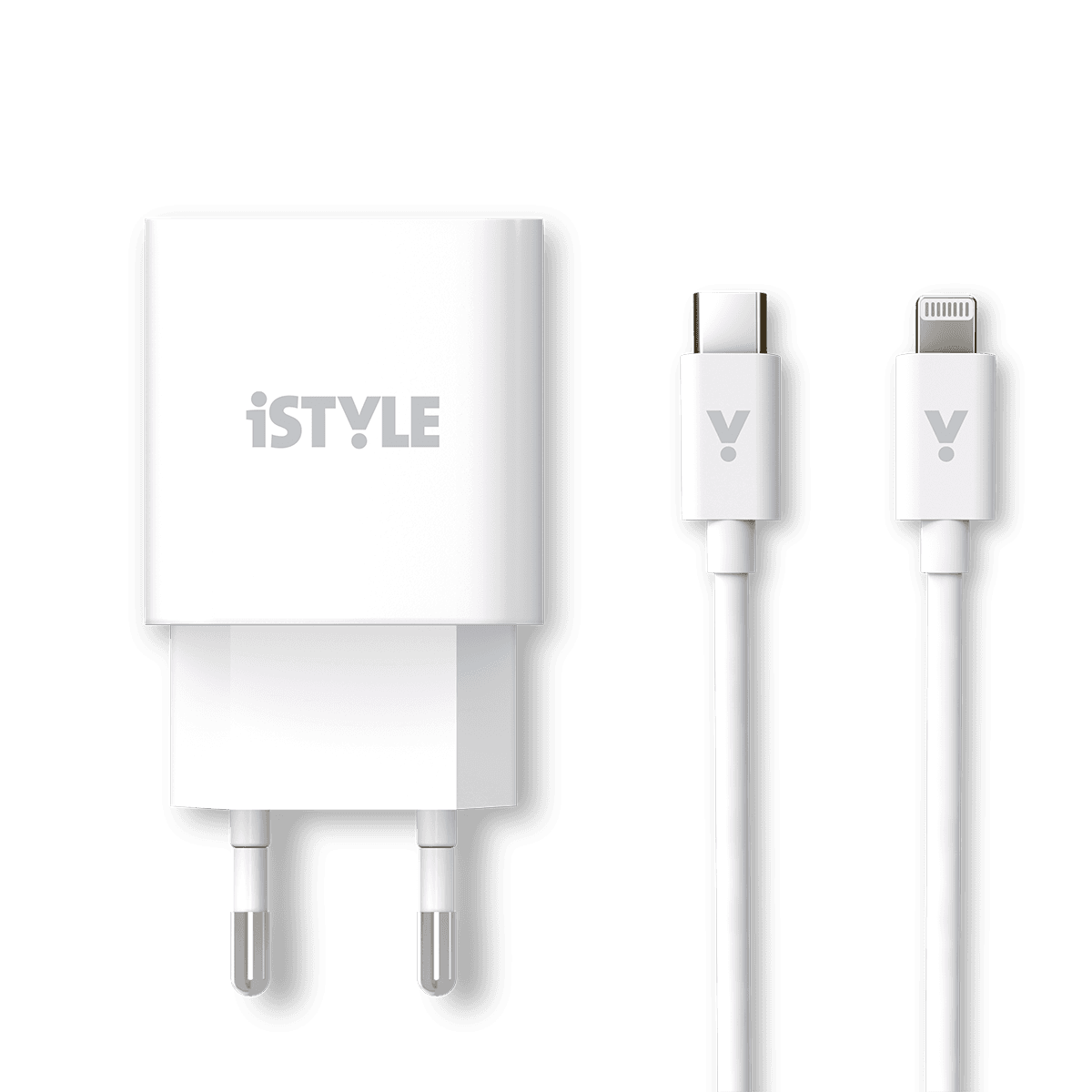20W PD adaptér s kabelem iSTYLE - bílý