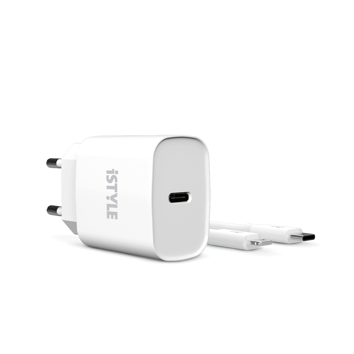 20W PD adaptér s kabelem iSTYLE - bílý - náhled 3