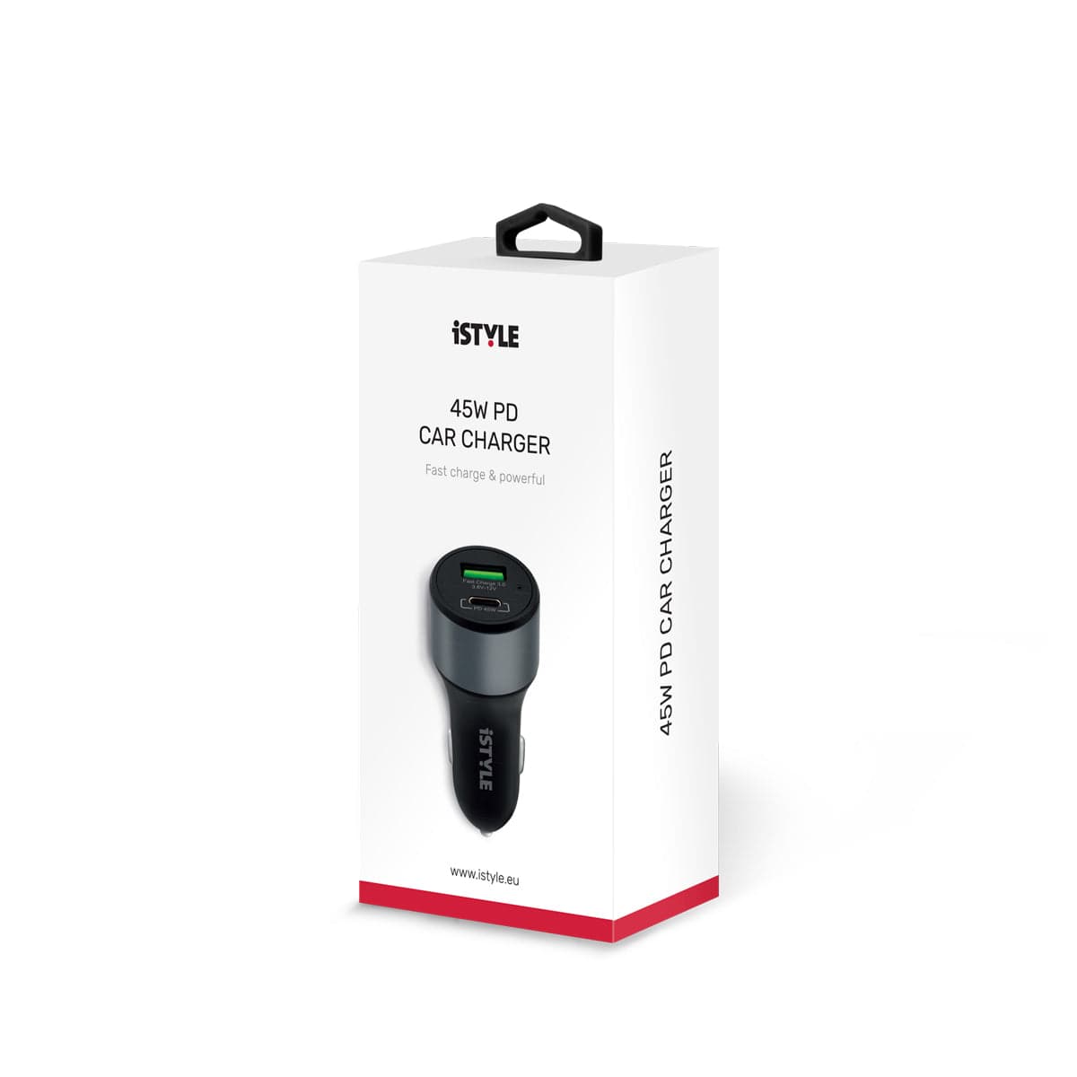 Nabíjecí adaptér do auta iSTYLE 45W PD - vesmírně černý - náhled 2