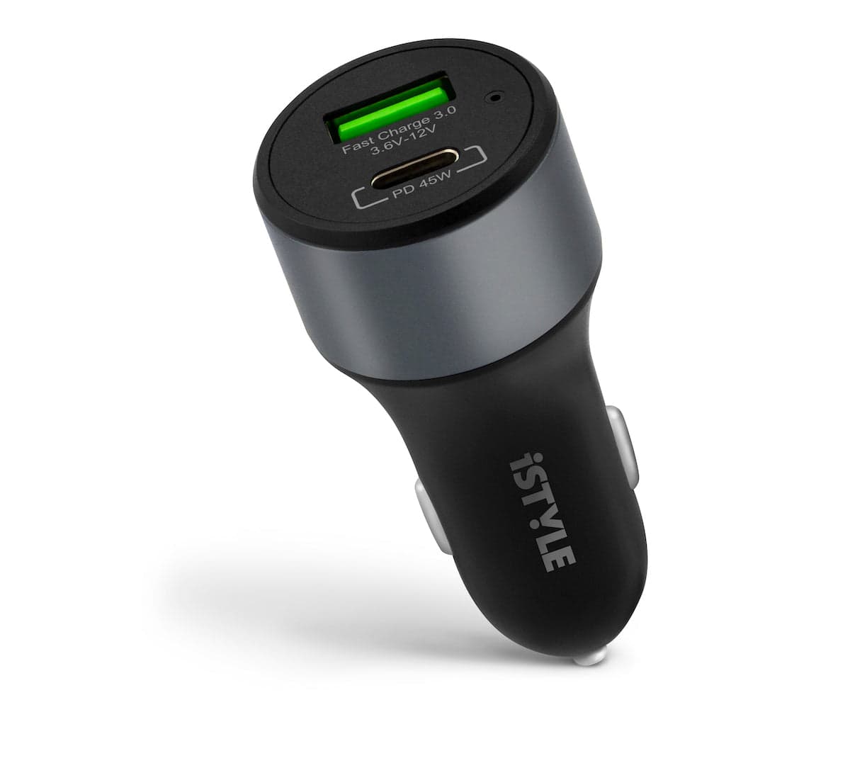 Nabíjecí adaptér do auta iSTYLE 45W PD - vesmírně černý