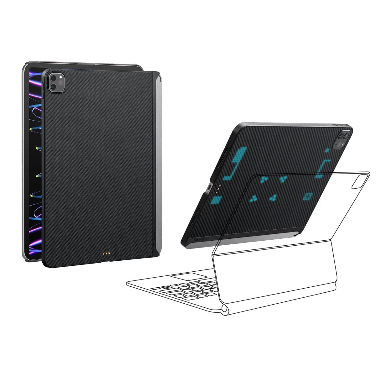 Kryt na iPad Pro 12,9" (22/21) Pitaka MagEZ 2 - černý - náhled 3