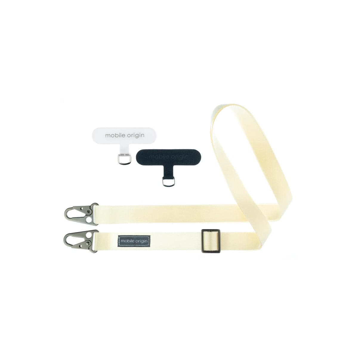 25mm popruh na telefon Mobile Origin Lanyard rope 84 - 165cm - bílý