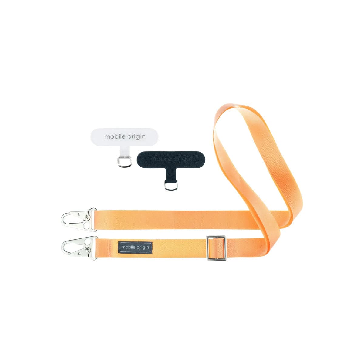 25mm popruh na telefon Mobile Origin Lanyard rope 84 - 165cm - světle oranžový