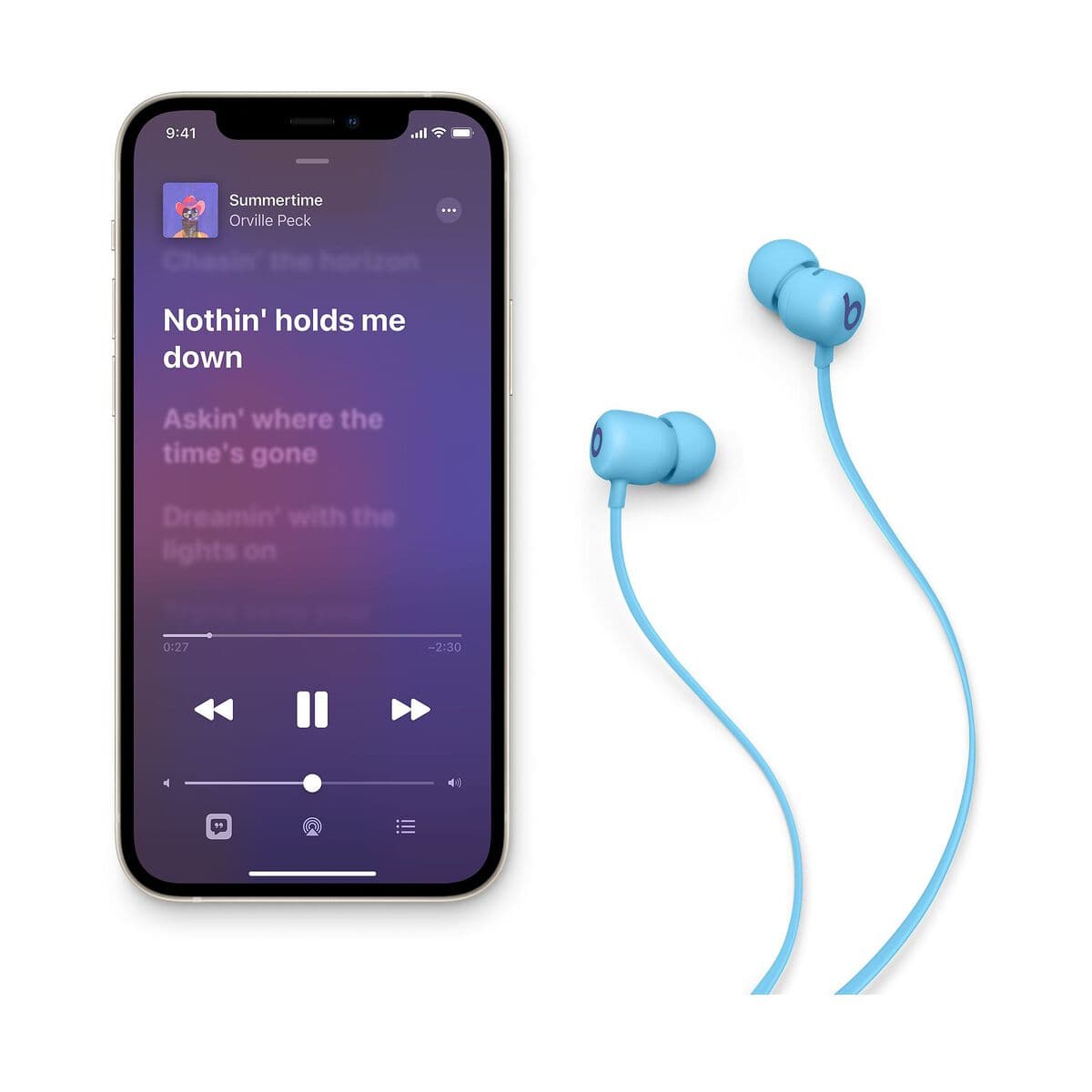 Bezdrátová sluchátka Beats Flex – modrá - náhled 3