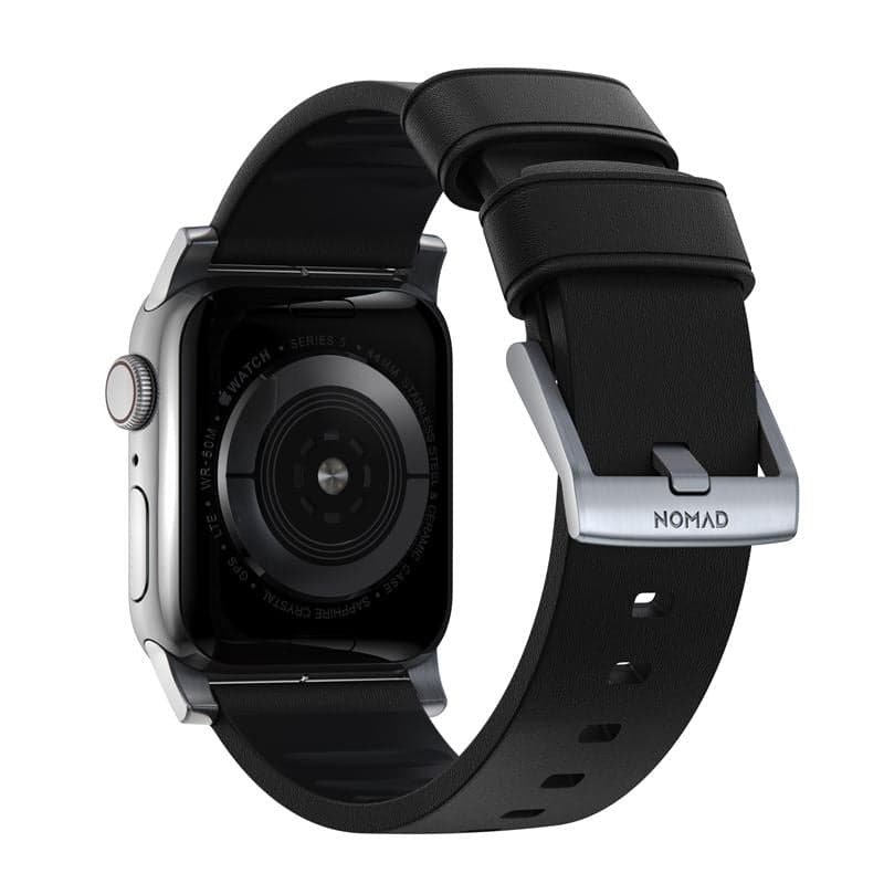 Řemínek pro Apple Watch 42/44/45/49 mm Nomad Active Strap Pro - černý se stříbrnou přezkou - náhled 2