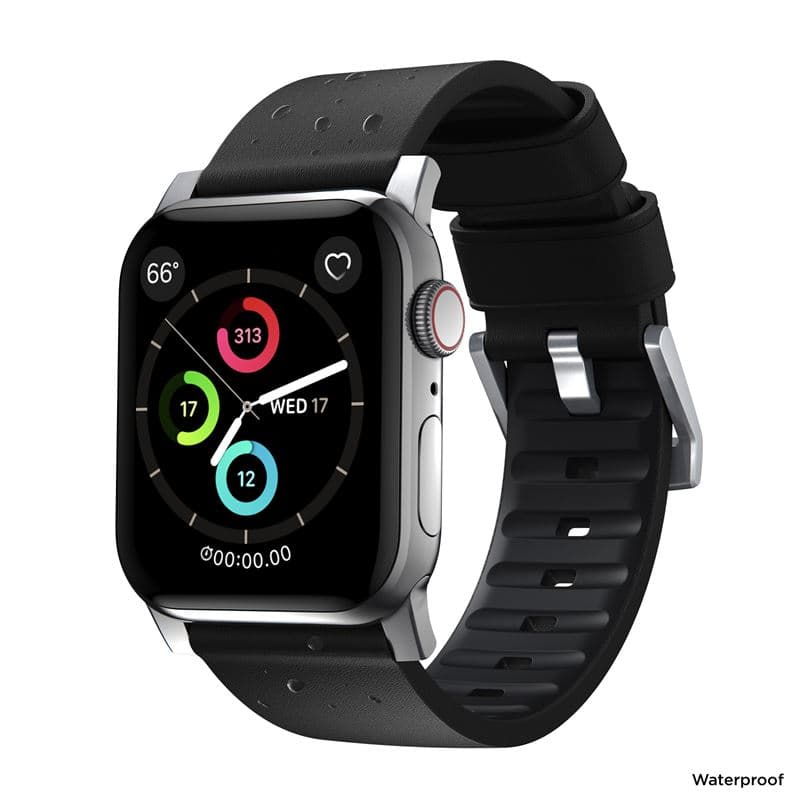 Řemínek pro Apple Watch 42/44/45/49 mm Nomad Active Strap Pro - černý se stříbrnou přezkou - náhled 3