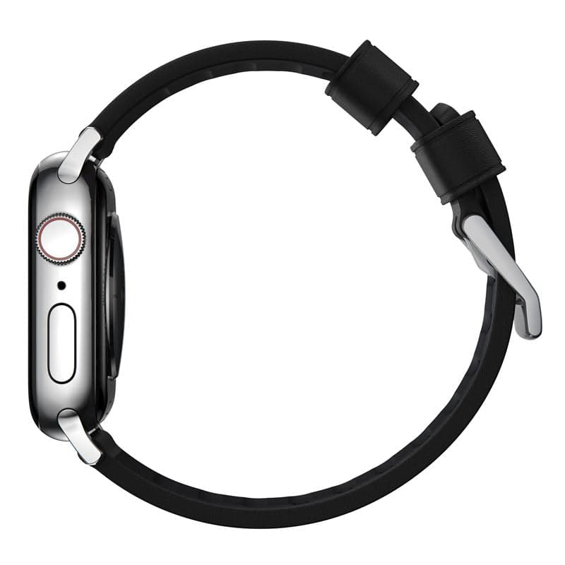 Řemínek pro Apple Watch 42/44/45/49 mm Nomad Active Strap Pro - černý se stříbrnou přezkou - náhled 4