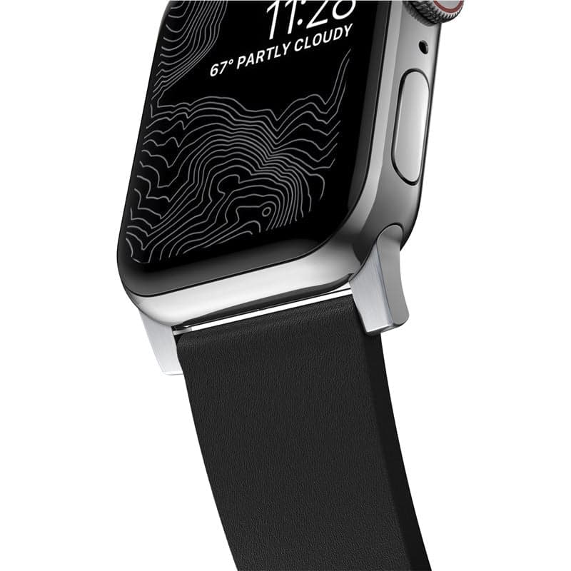 Řemínek pro Apple Watch 42/44/45/49 mm Nomad Active Strap Pro - černý se stříbrnou přezkou - náhled 5