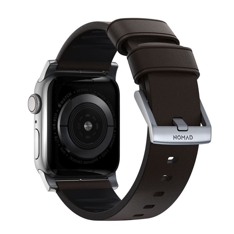 Řemínek pro Apple Watch 42/44/45/49 mm Nomad Active Strap Pro - hnědý se stříbrnou přezkou - náhled 2