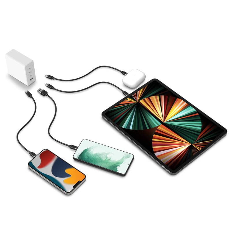 120W GaN nabíječka Mophie 3× USB-C, 1× USB-A PD/HUB - bílá - náhled 4