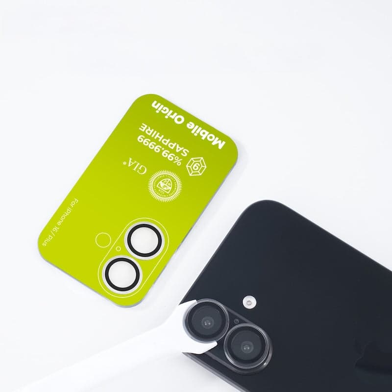 Safírové sklo na čočky pro iPhone 16/16 Plus Mobile Origin - průhledné - náhled 3