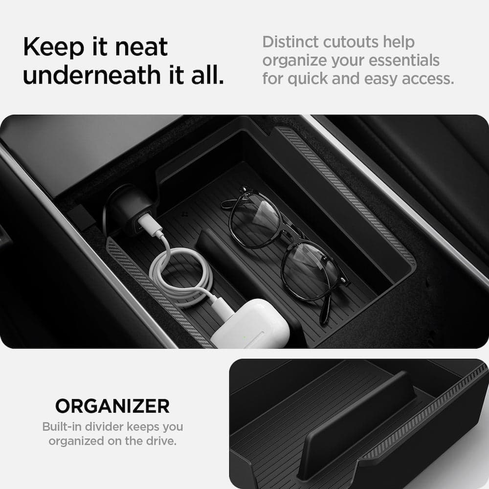 Organizér do loketní opěrky Spigen Tesla Armrest Console Organizer - černý - náhled 5