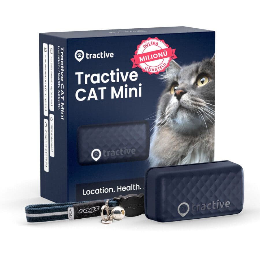 GPS lokátor pro kočky Tractive GPS CAT Mini - tmavě modrý - náhled 1