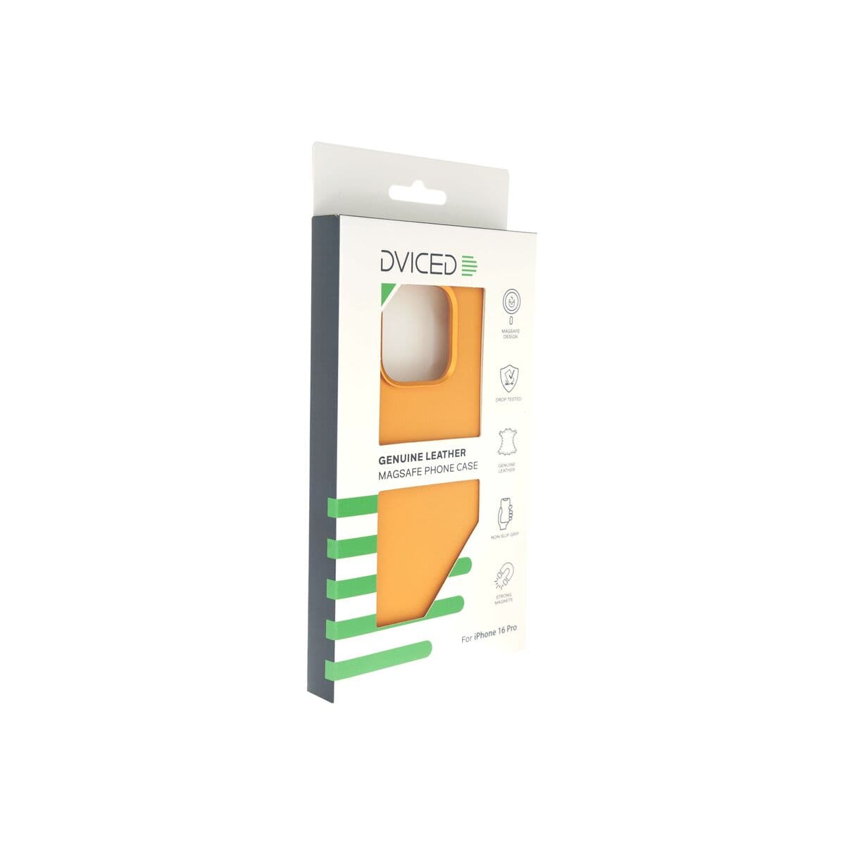 Kožený MagSafe kryt pro iPhone 16 Pro Dviced – oranžový - náhled 4