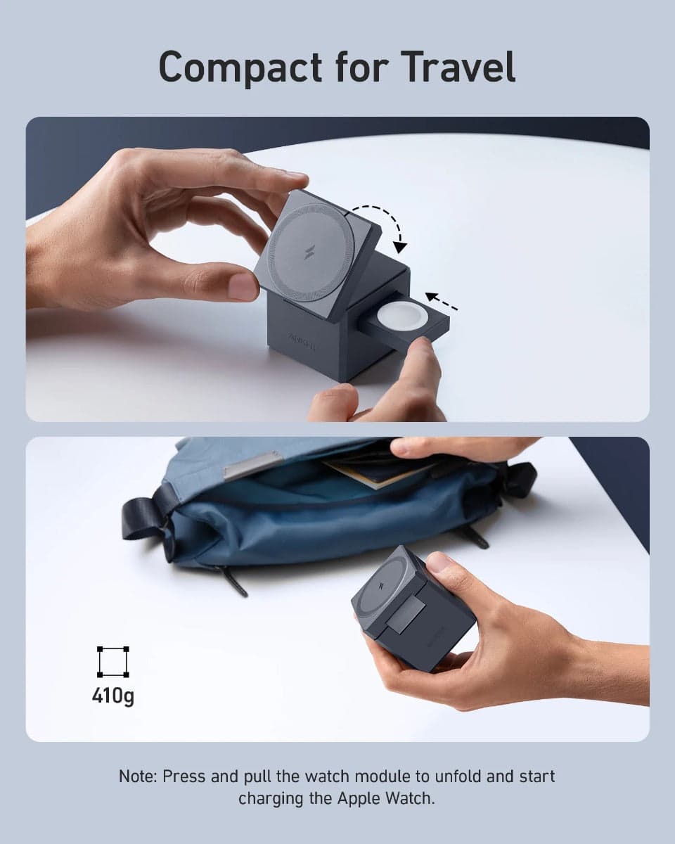 MagSafe bezdrátová nabíječka Anker 3in1 Cube MagGo - náhled 2